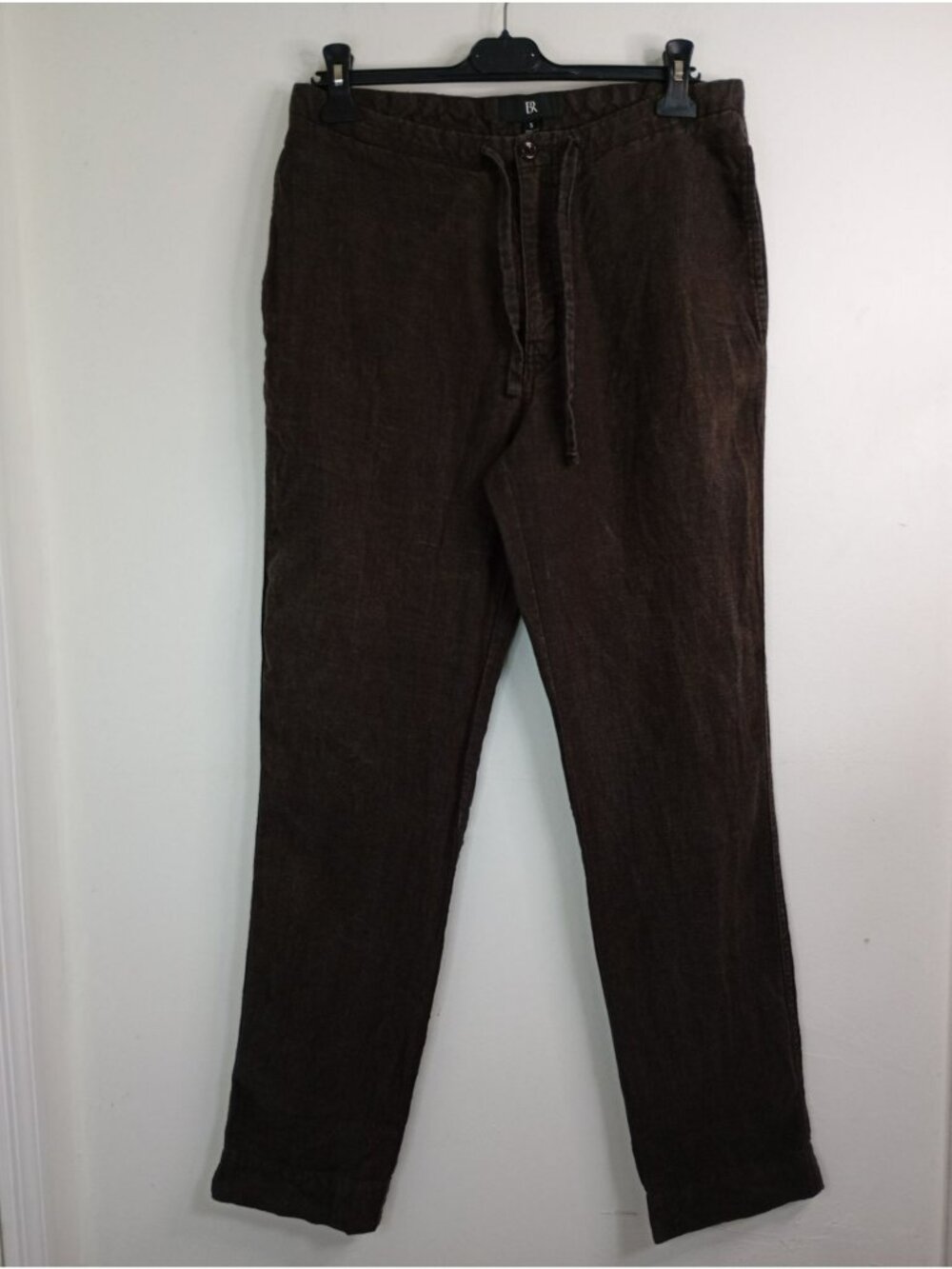 Banana Republic Brown 100% Linen Drawstring Pants With Zip Fly Size S Mens